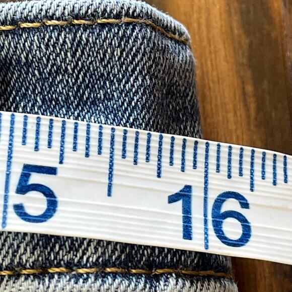 GAP Denim True Skinny High Rise Jeans W/Yellow Stripe on Side of Legs Size 31T - Picture 10 of 11